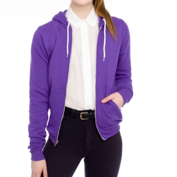 american apparel purple moletom com capuz